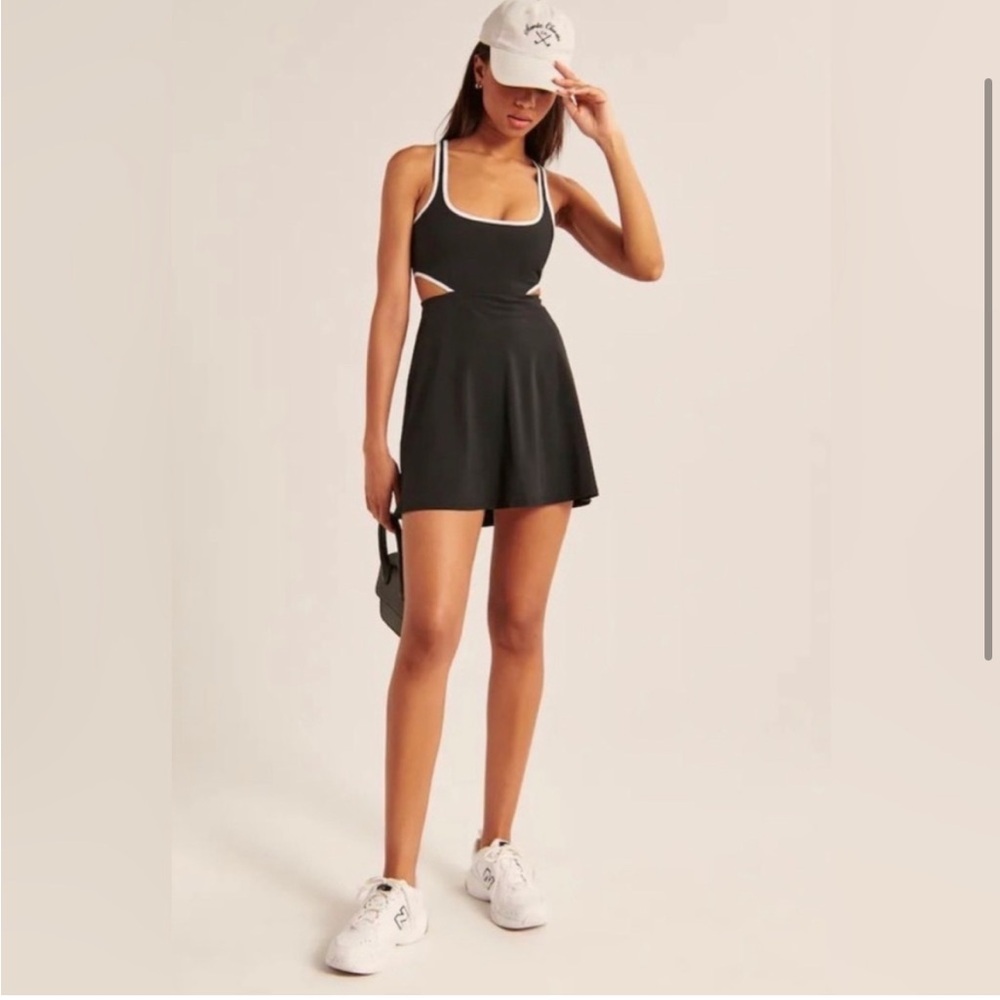 Abercrombie & Fitch Black Mini Dress with White Trim